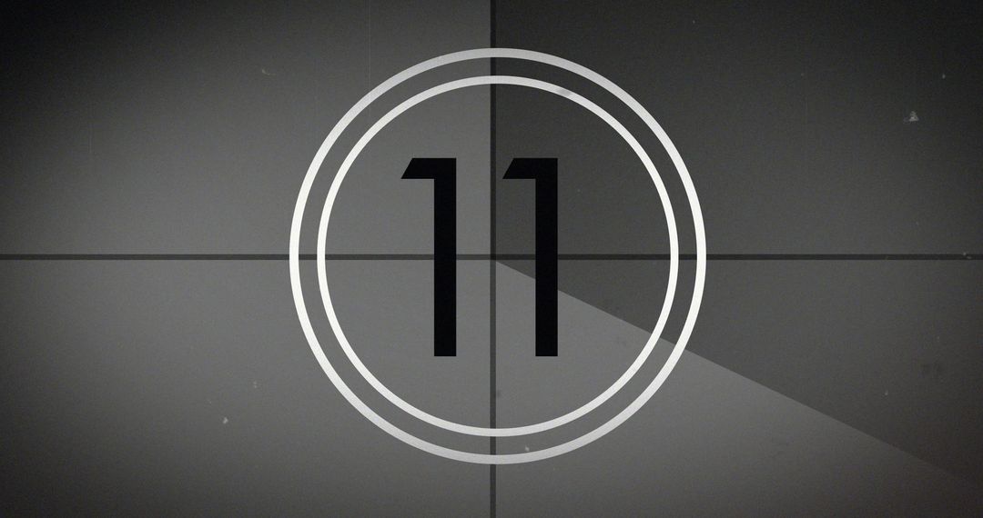 Vintage Film Countdown Timer Showing Number 11 in Grey Tones - Free Images, Stock Photos and Pictures on Pikwizard.com