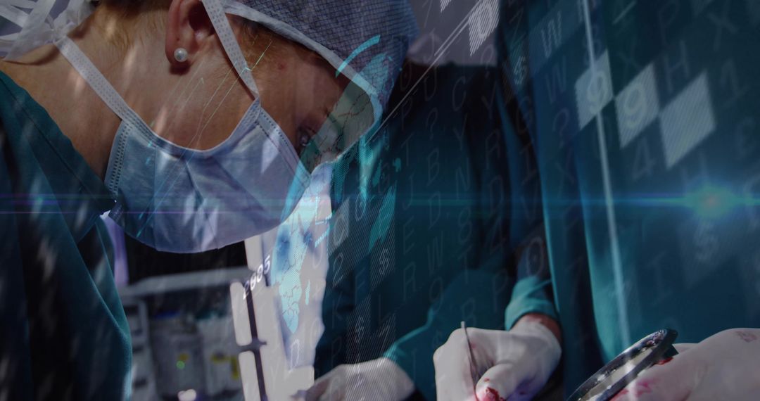 Experienced Surgeon Performing Precise Surgical Procedure in OR