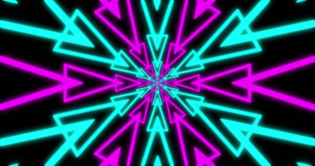 Vibrant Neon Arrow Pattern on Dark Background
