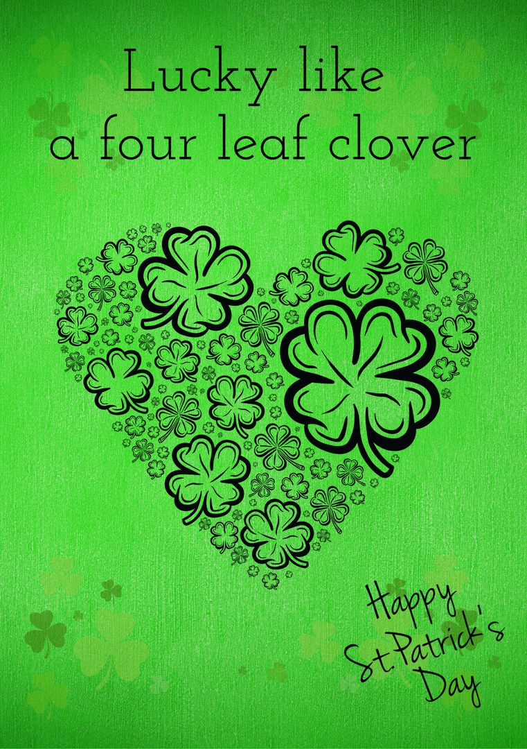 Festive Heart of Four-Leaf Clovers for St. Patrick's Day