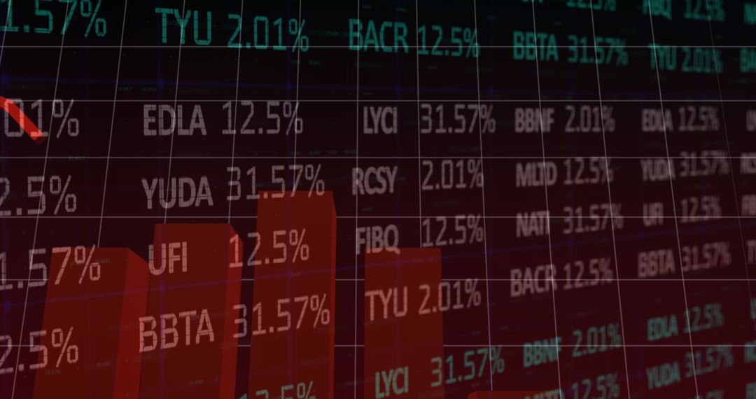 Financial Data on Digital Screen Displaying Stock Market Changes - Free Images, Stock Photos and Pictures on Pikwizard.com