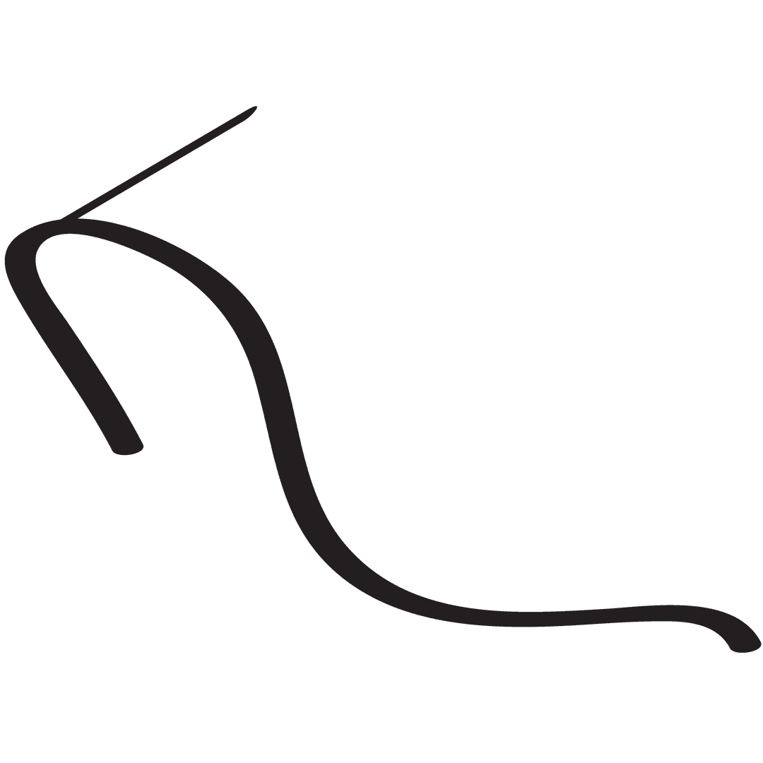 Minimalist Black Arrow Illustration on Transparent Background