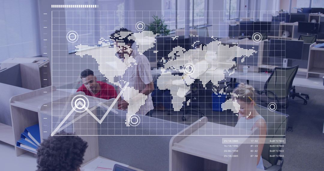 Team Collaboration with Data Analytics Overlay in Modern Workplace