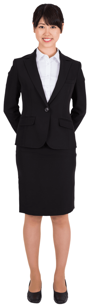 Smiling Asian Businesswoman Standing with Confidence Transparent Background