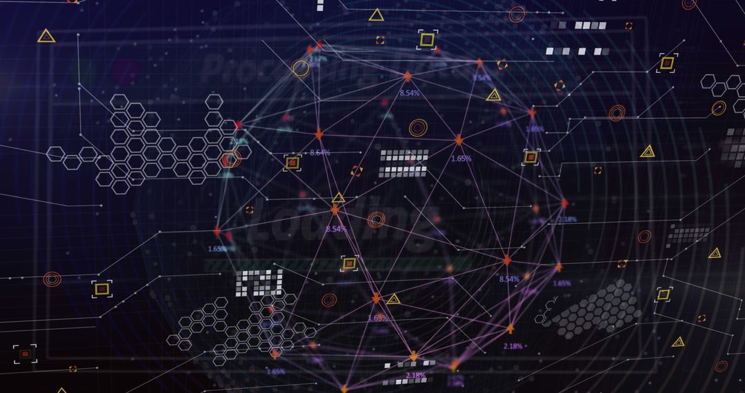 Futuristic Network with Globe and Connections in Digital Space