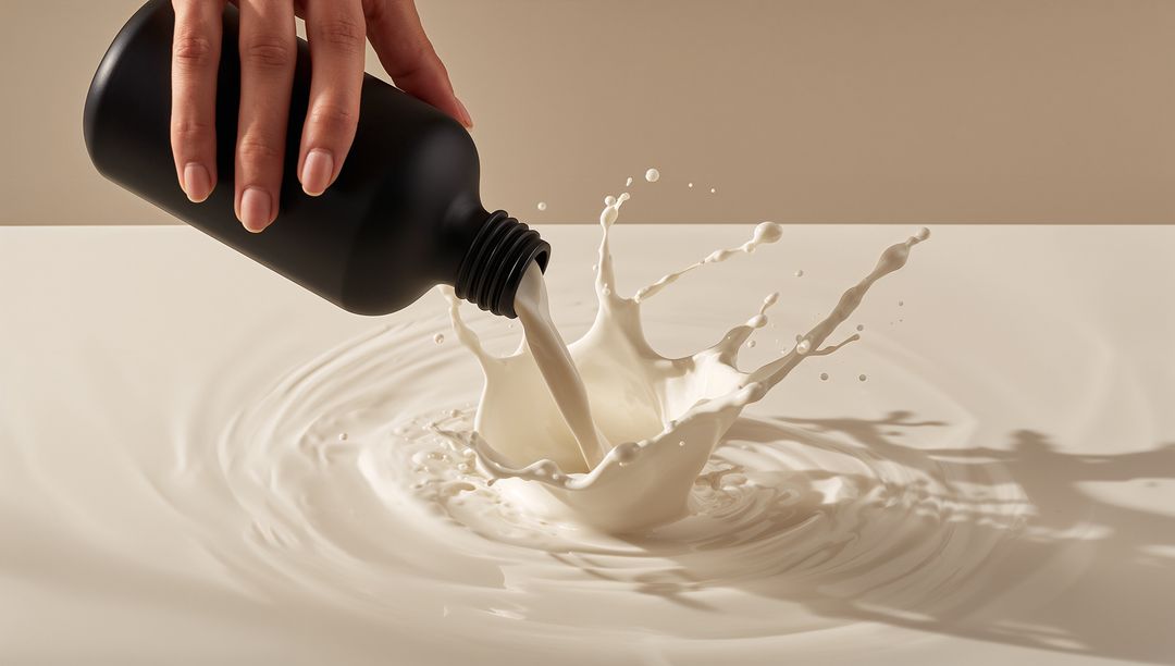 Minimalistic Luxury Liquid Pour with Matte Black Bottle