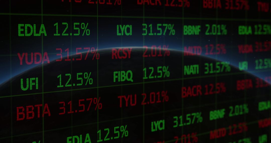 Financial Data Processing and Social Media Overlaid on Globe