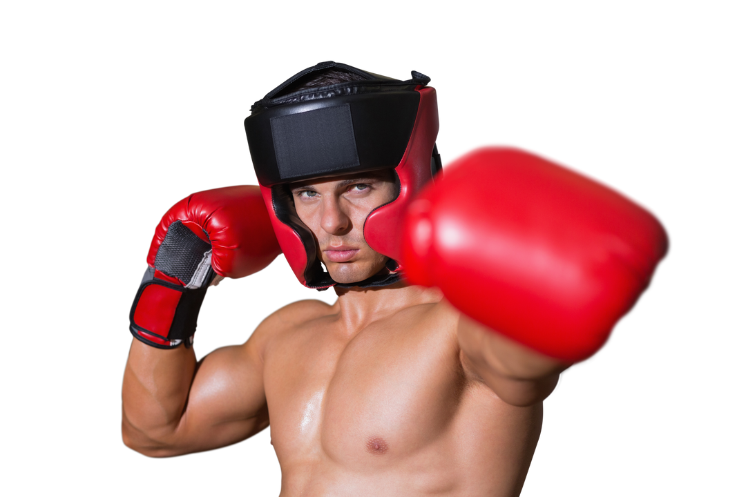 Caucasian Male Boxer with Gloves and Helmet on Transparent Background - Download Free Stock Images Pikwizard.com