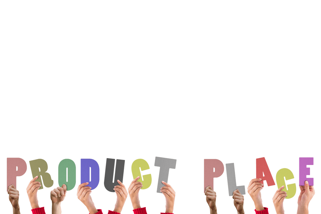 Hands Holding Product Place Text on Transparent Background