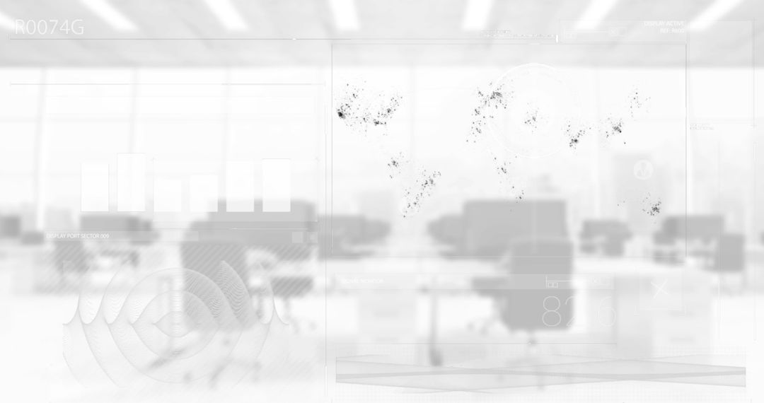 Ergonomic Chair in Futuristic Office with Digital Interface