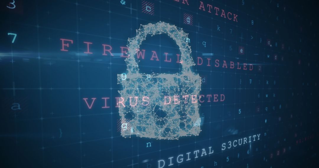 Digital Security Threat with Vulnerable Lock Symbol