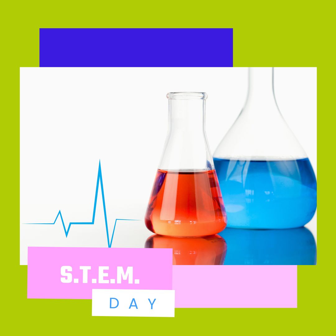 S.T.E.M. Day Celebration with Colorful Science Lab Equipment - Download Free Stock Templates Pikwizard.com