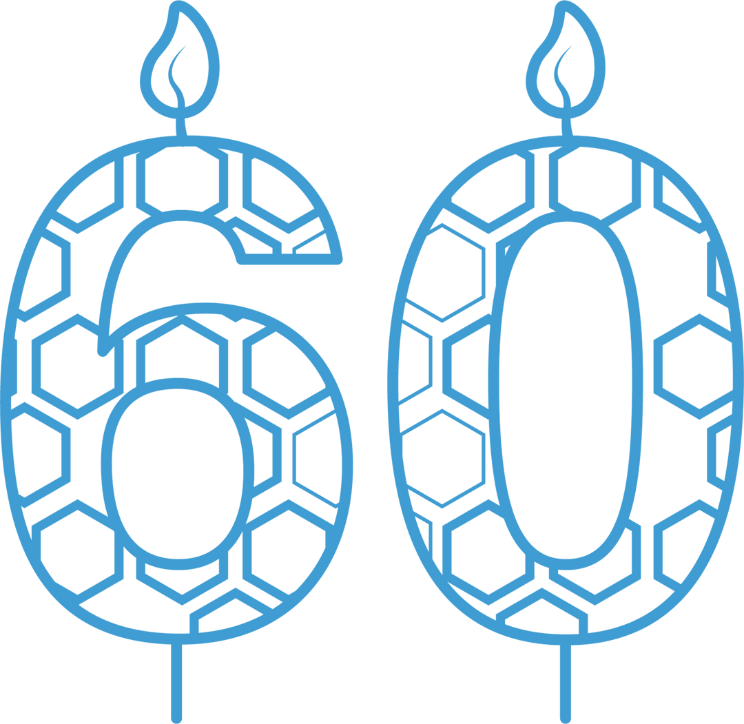 Blue 60 Birthday Candle with Patterns on Transparent Background - Download Free Stock Images Pikwizard.com