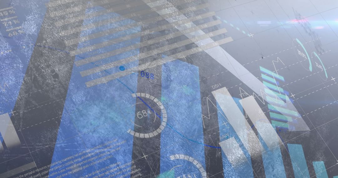 Abstract Financial Data and Graphs on Dark Background