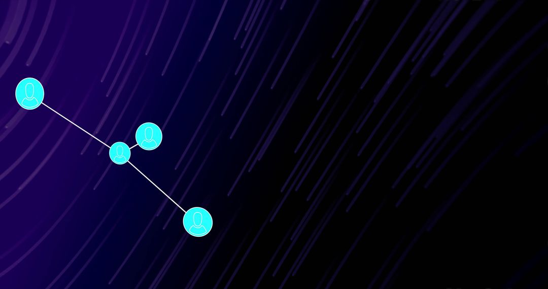 Digital Network and Data Flow with Light Trails on Dark Background