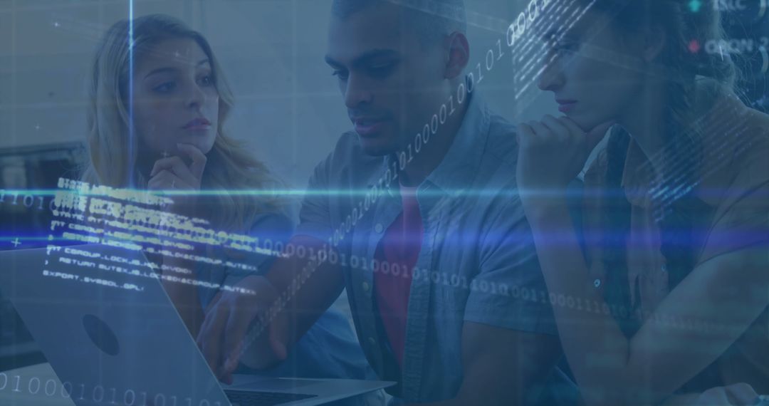 Diverse Tech Team Collaborating on Digital Innovation Project