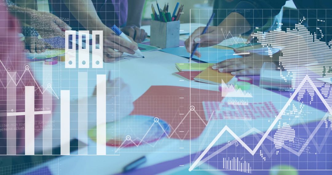 Creative Professionals Collaborating on Innovative Ideas with Data Insights