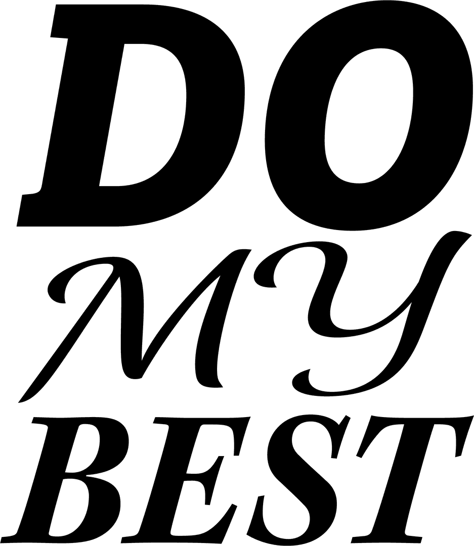 Do My Best Text Motivational Transparent Design