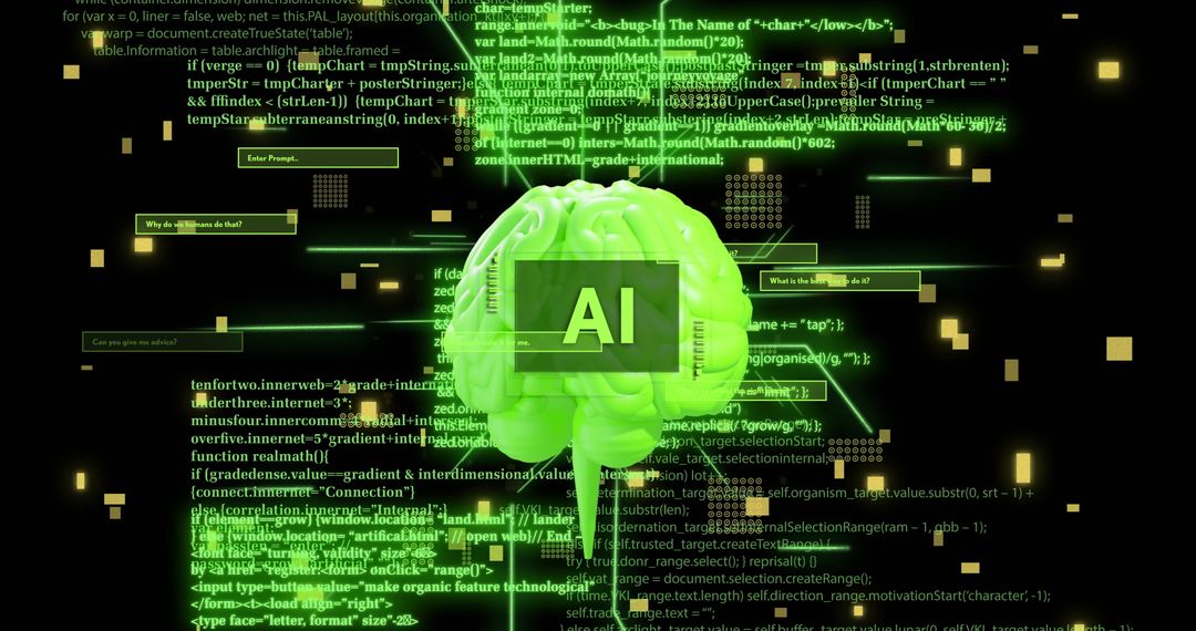 Futuristic AI Brain with Coding Background - Free Images, Stock Photos and Pictures on Pikwizard.com