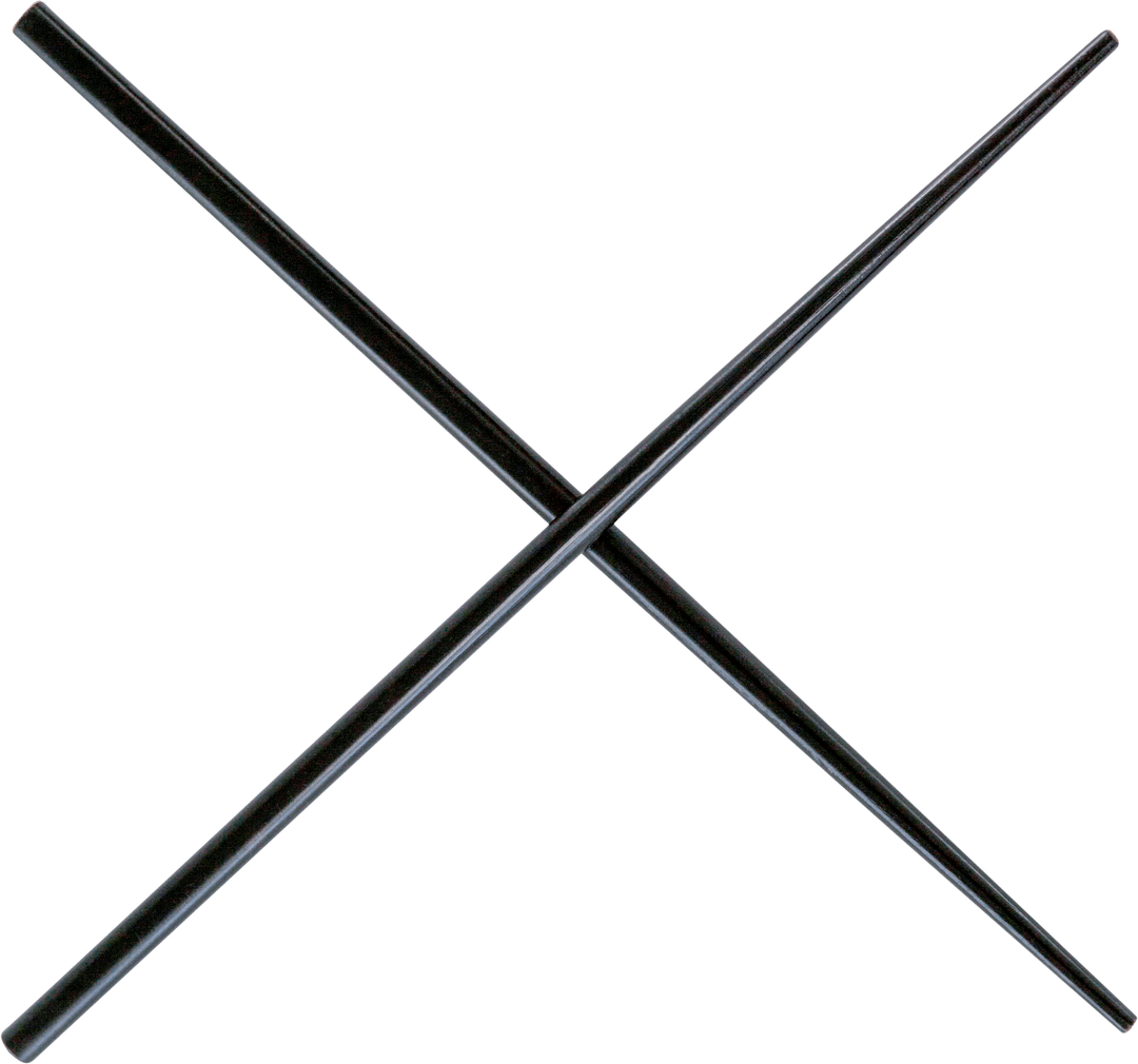 Transparent Black Chopsticks Crossed for Authentic Dining Experiences