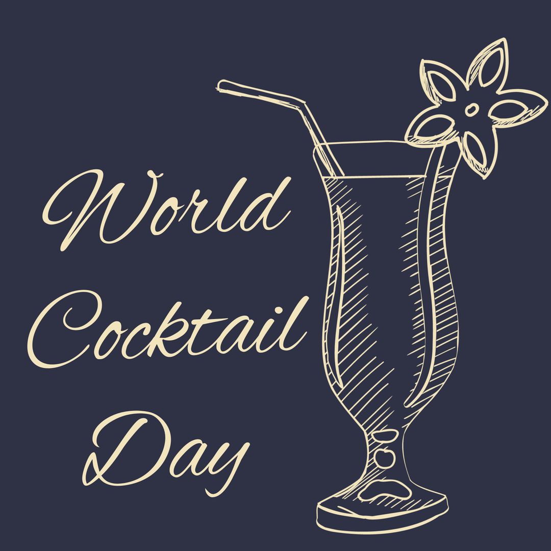Celebrating mixology, a sketched cocktail glass embodies World Cocktail Day festivities - Download Free Stock Templates Pikwizard.com