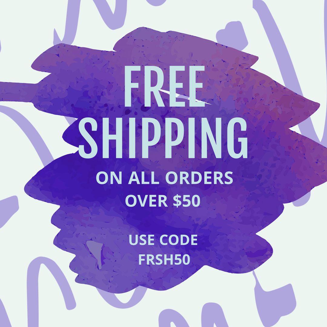 Free Shipping Offer with Purple Splash Background