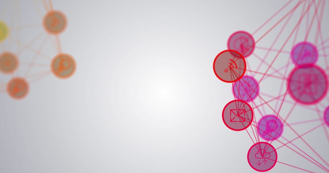 Vibrant Digital Media Network Interface with Icons