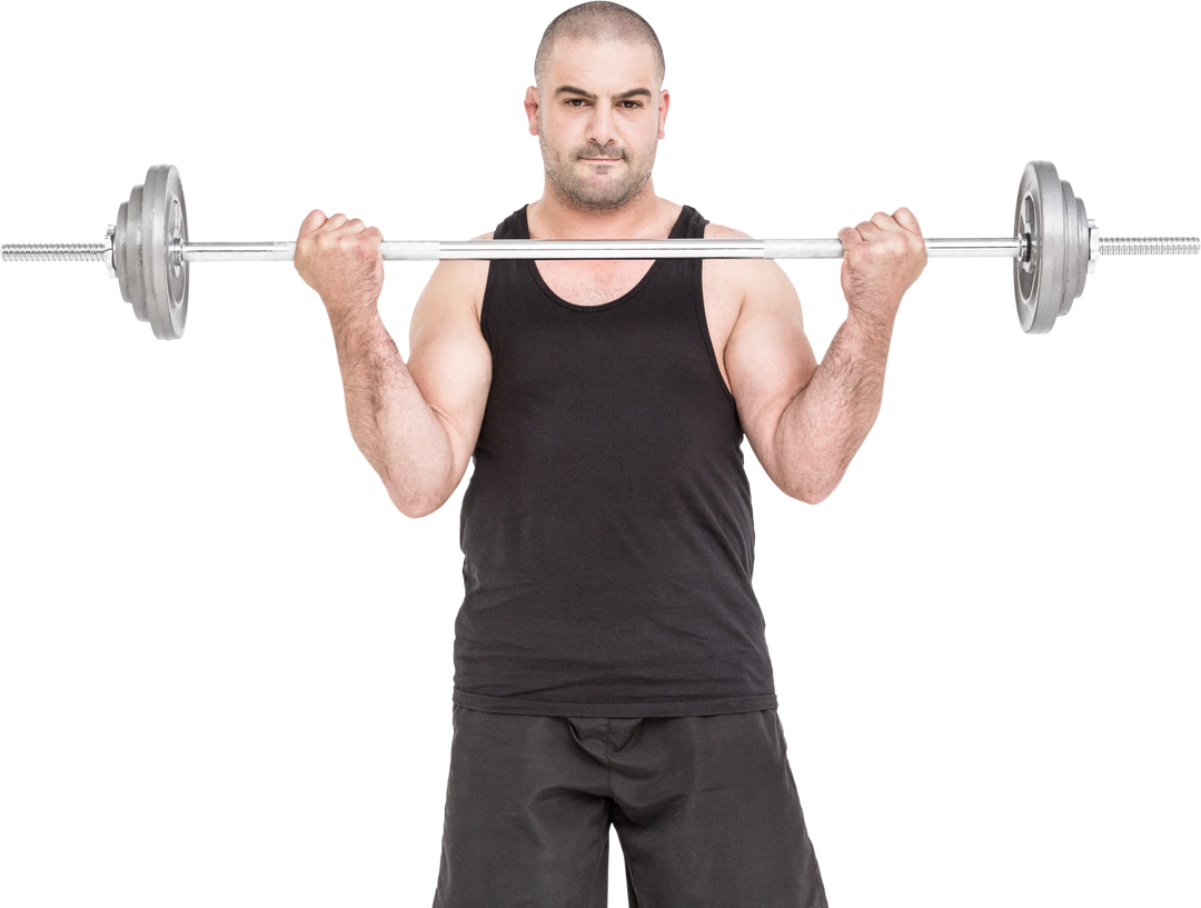 Muscled Man Lifting Heavy Barbell with Determination - Download Free Stock Images Pikwizard.com