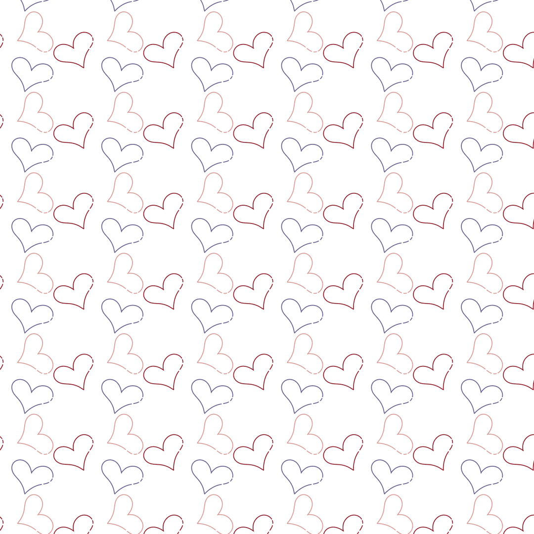 Transparent Pattern of Vibrant Pink and Red Hearts