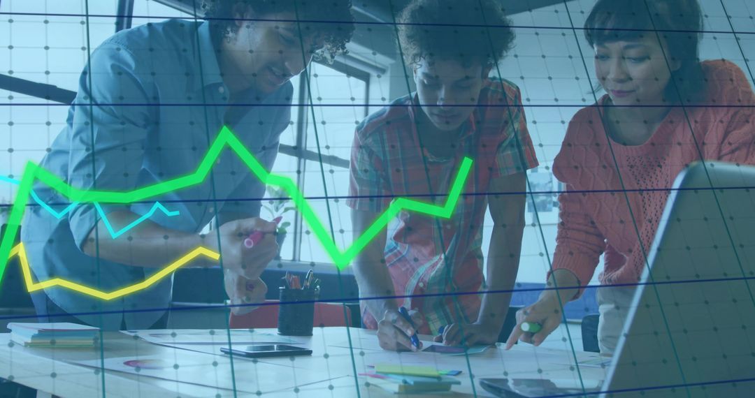 Group Analyzing Financial Data with Overlay of Charts in Office