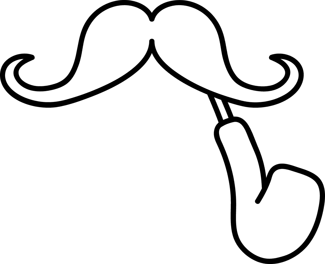 Transparent Cartoony Moustache and Pipe Clipart with Retro Style