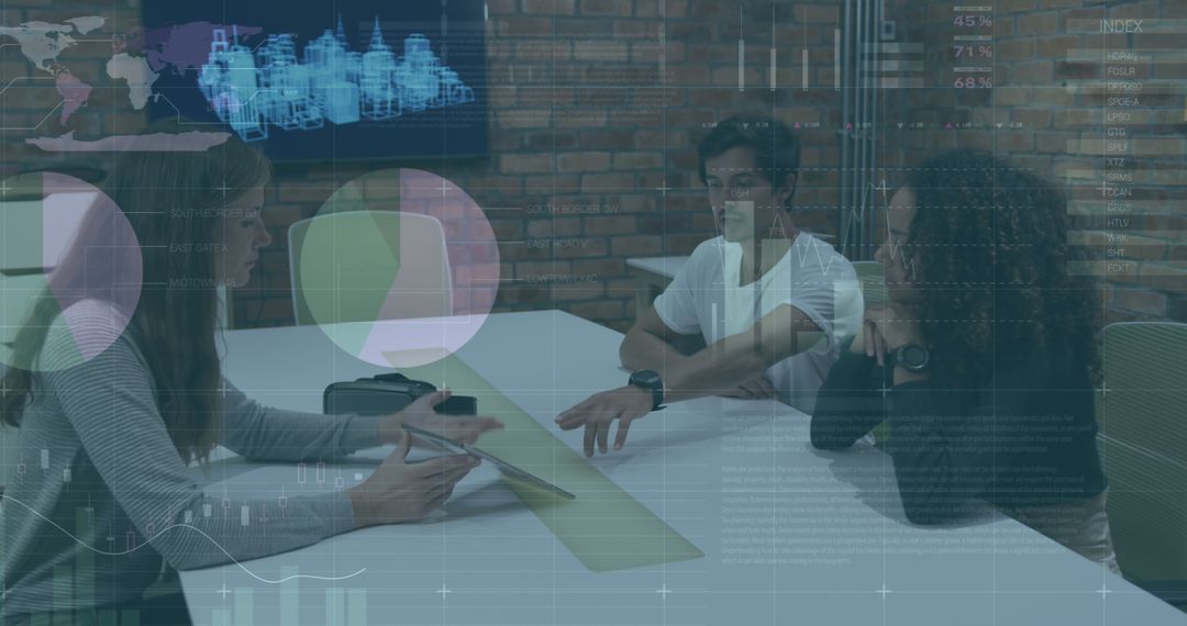 Innovative Business Team Analyzing Financial Data and Trends