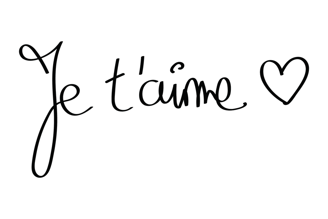 Transparent ‘Je t’aime’ Vector Digital Love Message