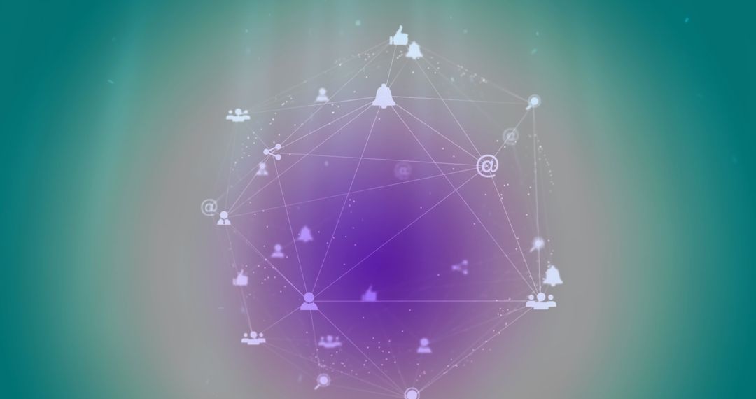 Digital Globe With Notification and Like Icons on Gradient Background