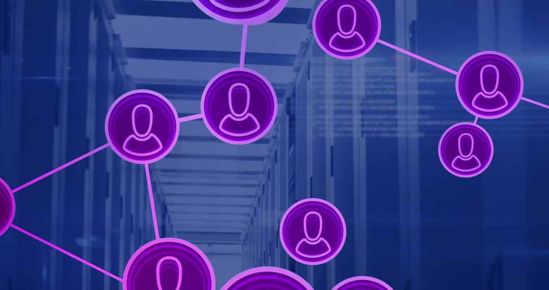 Digital Network Interface with User Connections Over Server Background