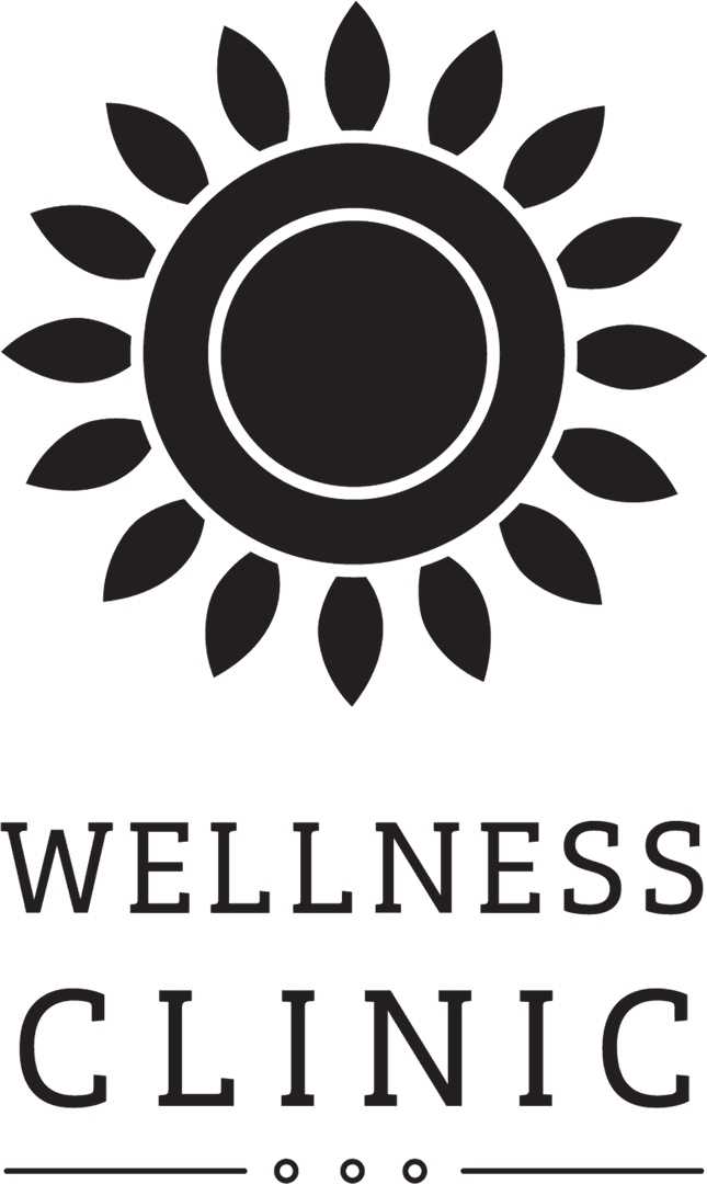 Transparent Wellness Clinic Logo Featuring Black Rosette Design