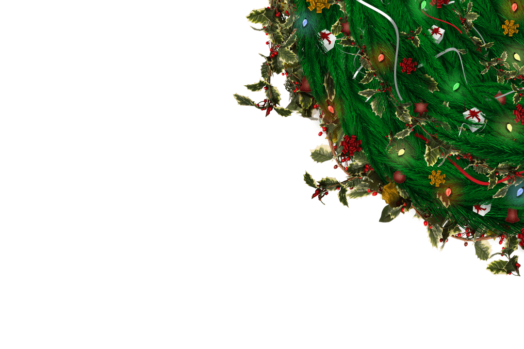 Transparent Christmas Wreath with Diverse Decorations