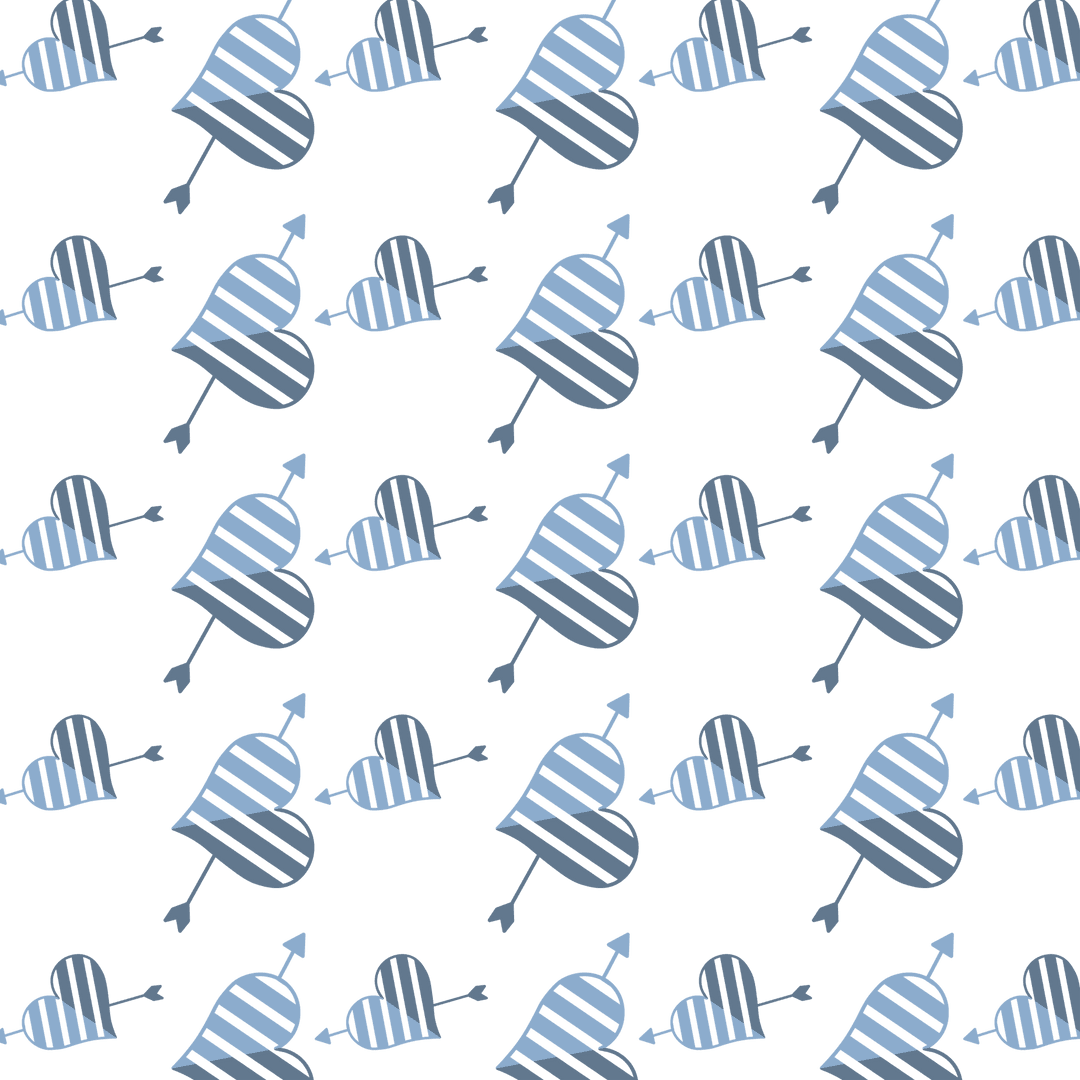 Seamless vector pattern with arrows and hearts on transparent background