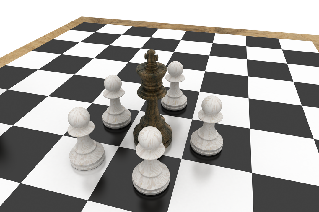 Black Chess King Surrounded by White Pawns on Transparent Background - Download Free Stock Images Pikwizard.com