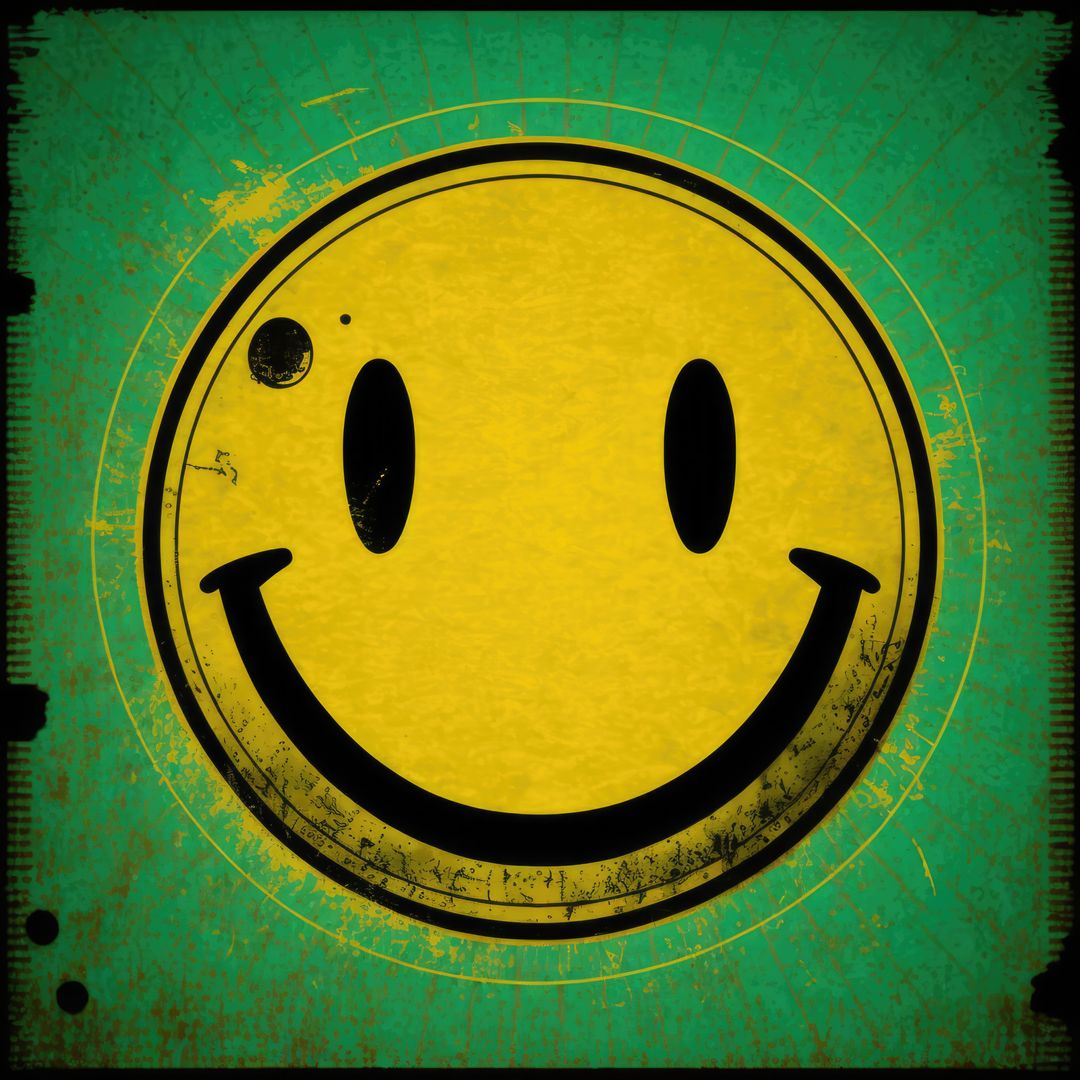 Vintage Grunge Smiley Face on Distressed Retro Background - Free Images, Stock Photos and Pictures on Pikwizard.com