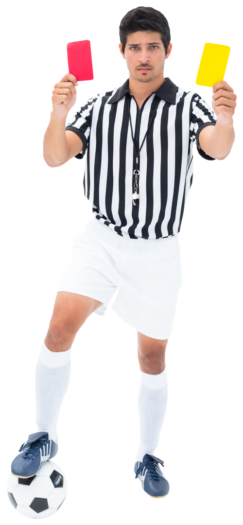 Transparent football referee with red and yellow cards - Download Free Stock Images Pikwizard.com