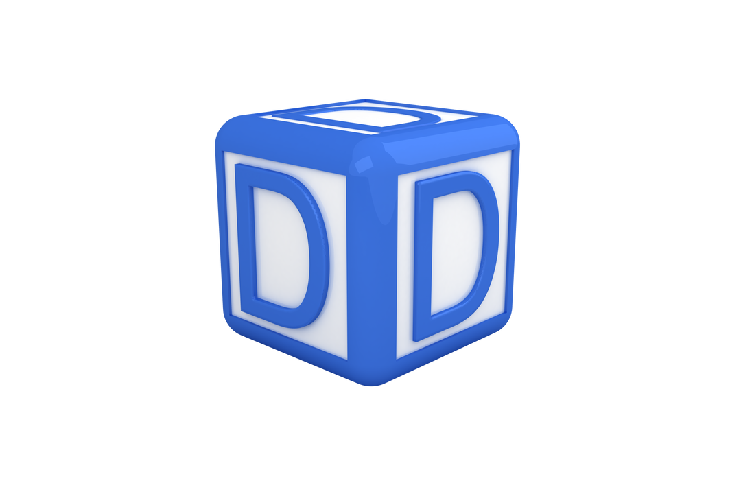 Digital Blue Letter D Cube on Transparent Background - Download Free Stock Images Pikwizard.com