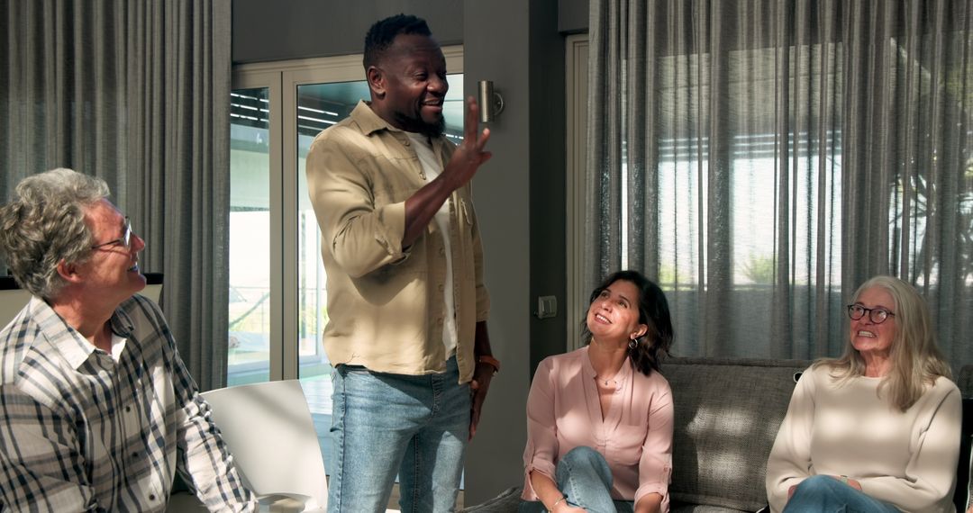 Engaging Group Therapy Session with Diverse Older Adults