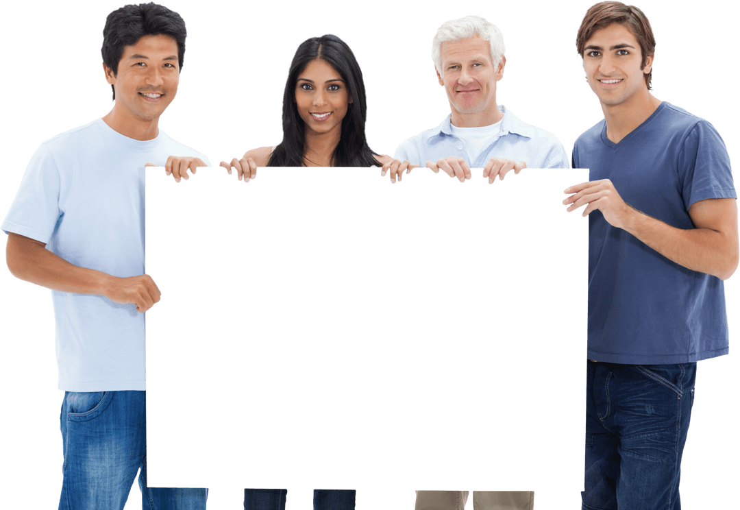 Diverse Group Holding Transparent Blank Poster