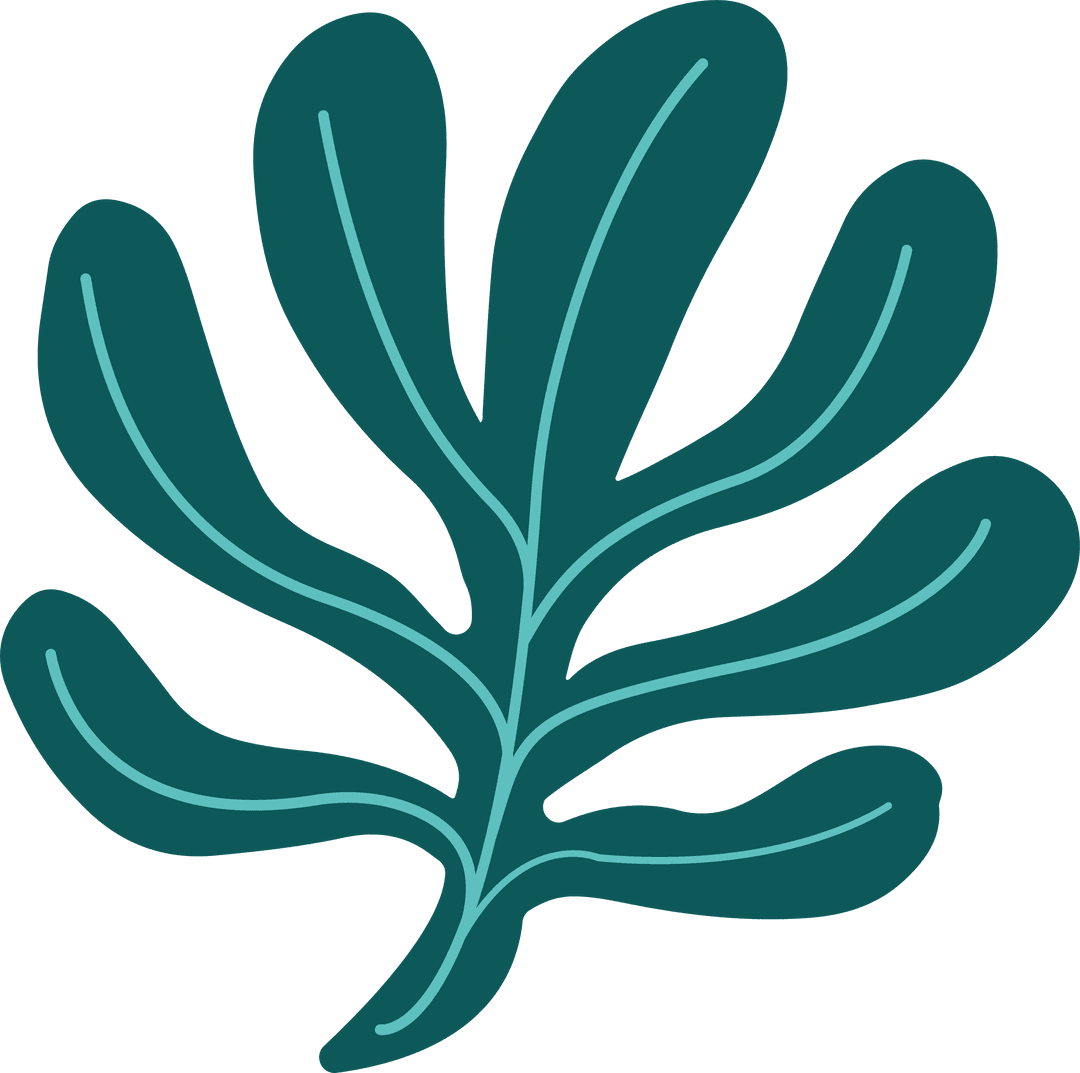 Abstract Leaf Frond Flat Design on Transparent Background