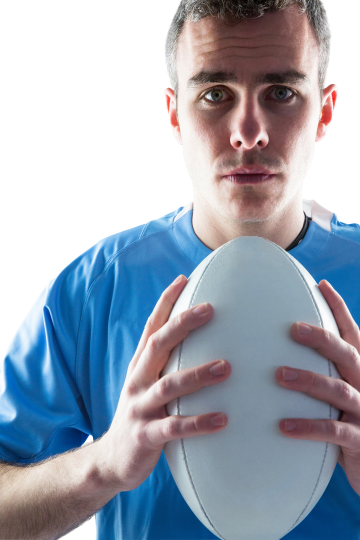 Serious Rugby Player Holding Rugby Ball on Transparent Background - Download Free Stock Images Pikwizard.com