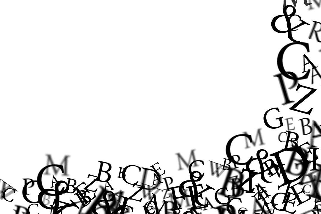 Vector Letters on Transparent Background with Copy Space