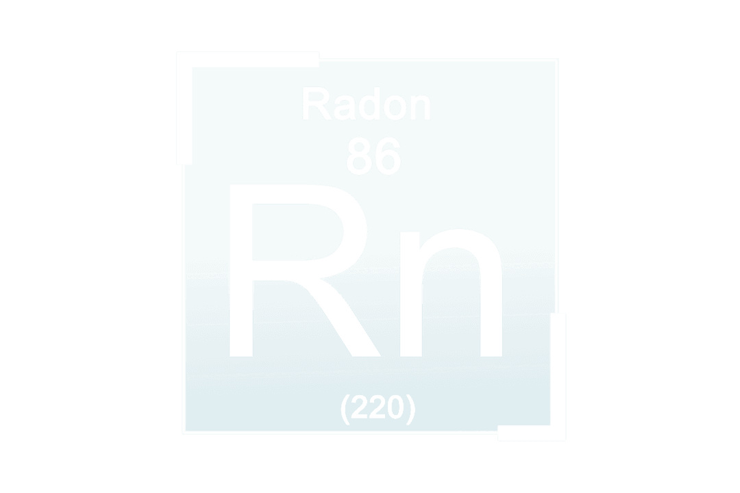 Transparent Radon Chemical Element Symbol with Atomic Details