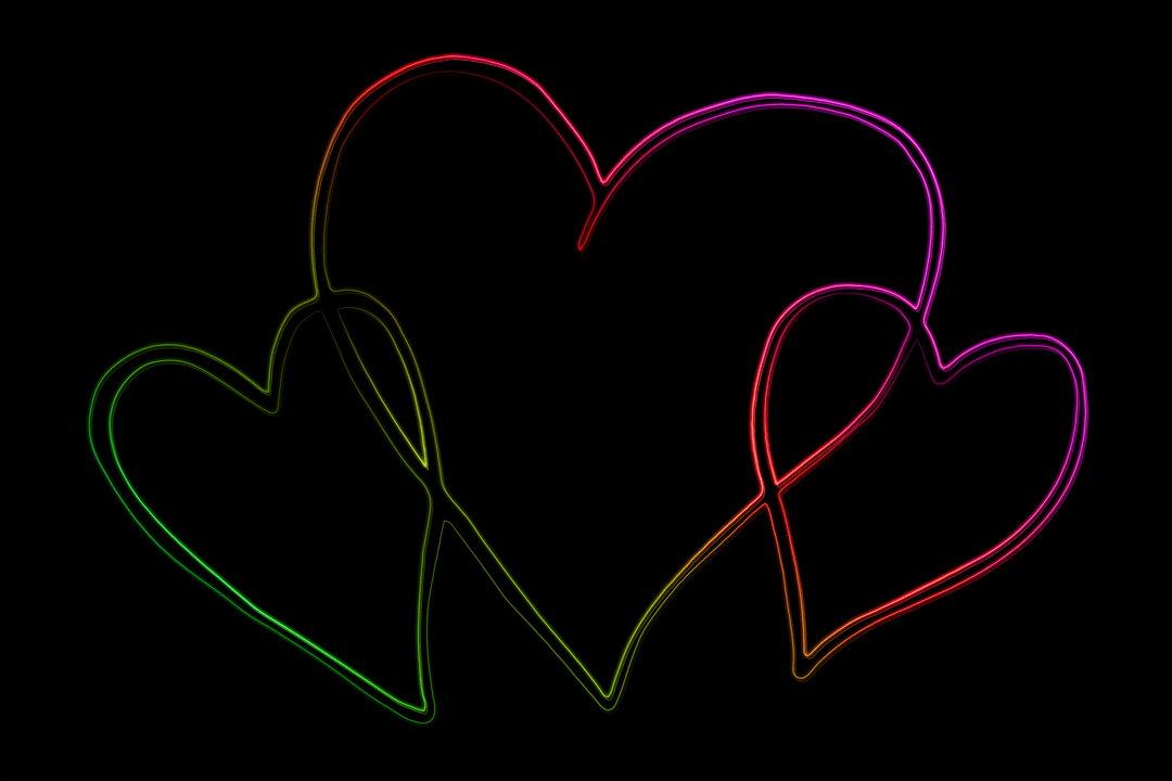 Colorful Hearts with Transparent Background Illustration