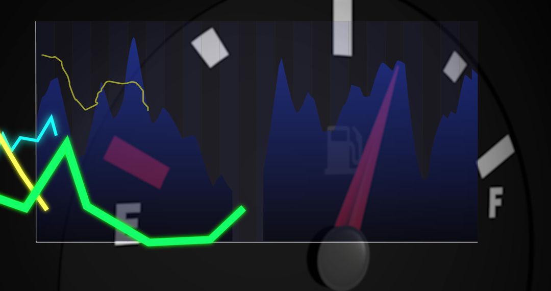 Data Analysis Overlay on Fuel Gauge Dashboard